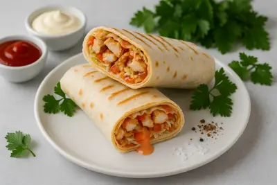 Домашняя шаурма с курицей и овощами