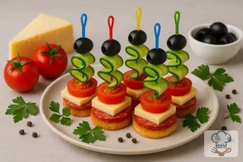 Фото 10-го шага: Канапе с колбасой и сыром