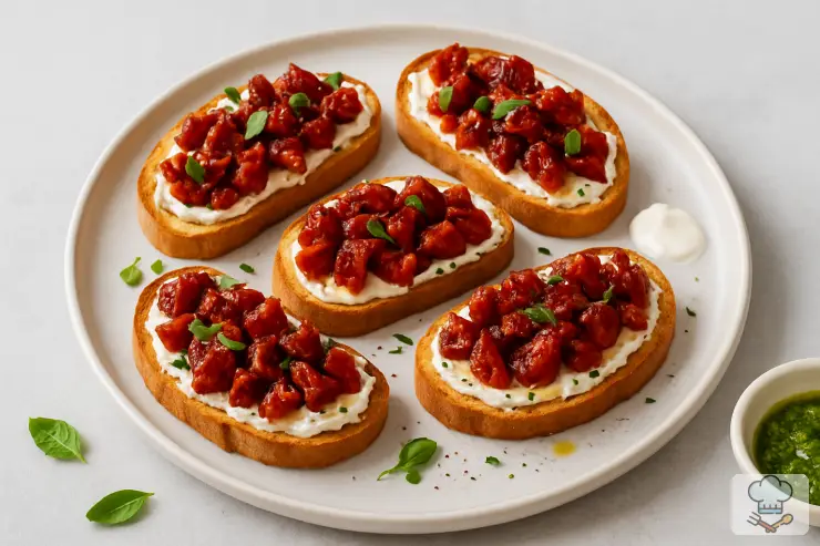 Брускетта с вялеными помидорами