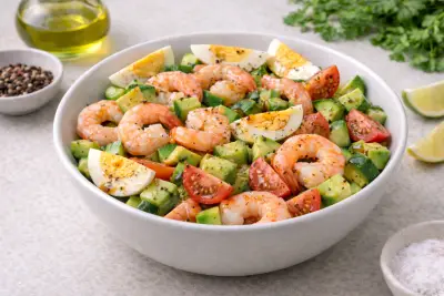 Салат с креветками и авокадо