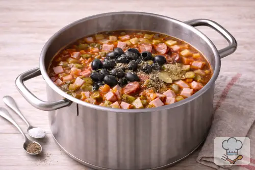 Фото 7-го шага: Солянка сборная с колбасой