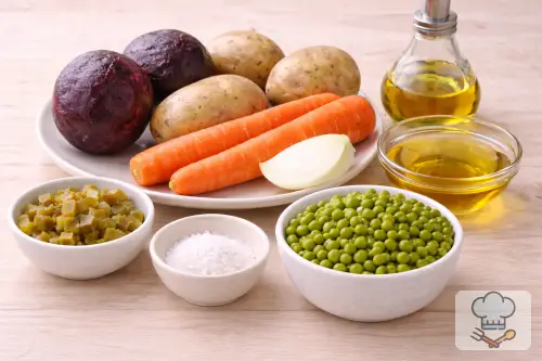 Фото 1-го шага: Винегрет классический с горошком