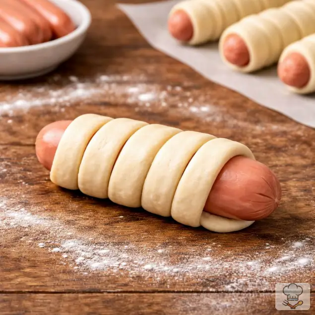 Фото 4-го шага: Сосиски в тесте