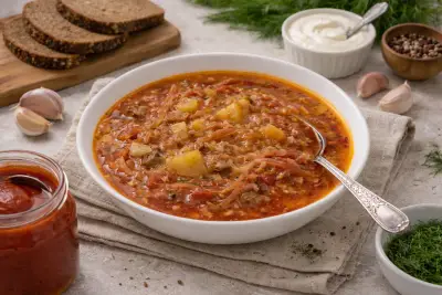 Борщ с индейкой без зажарки