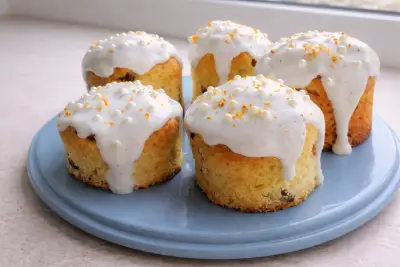 Кулич с апельсиновой глазурью